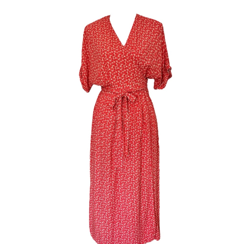 Urban Outfitters Salmon Pink Midi Wrap Dress